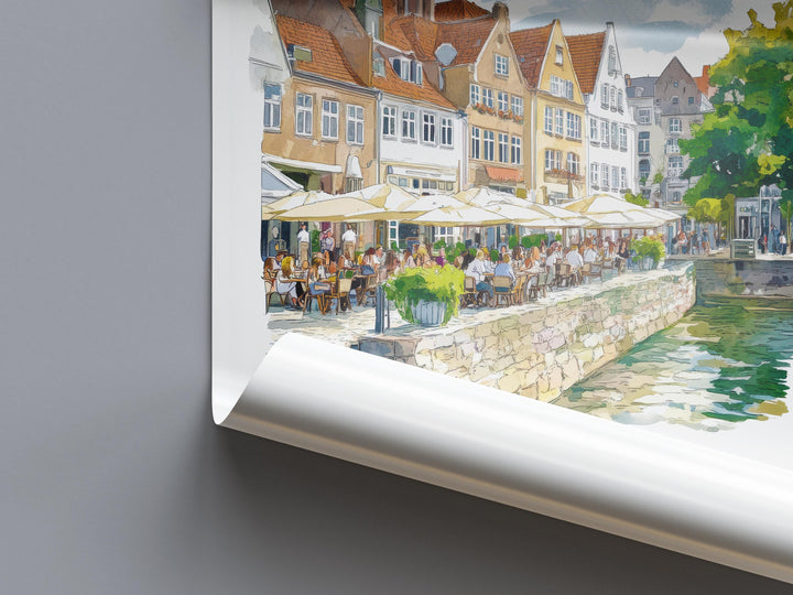 Aarhus Watercolor Poster Wall Art Aarhus Wall Decor Home Décor Aarhus Gift Denmark Art Lover Gift, Travel Souvenir Print