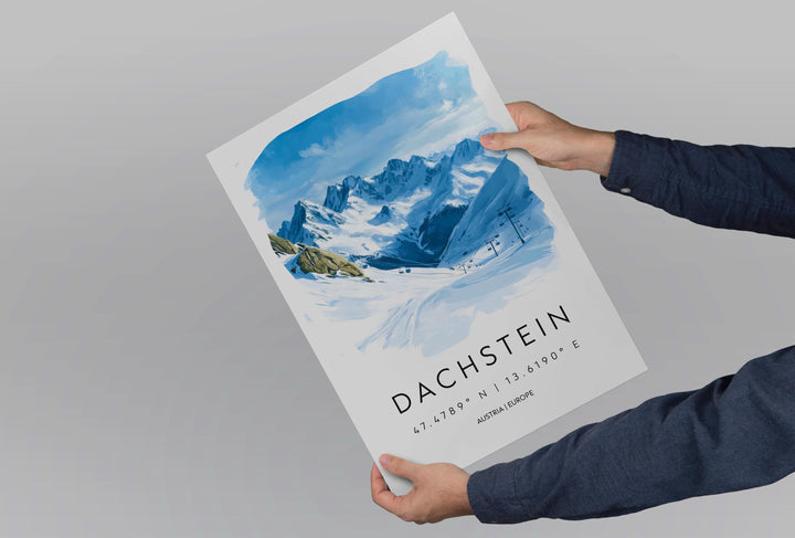 Dachstein watercolor poster Wall Art Dachstein Wall Hanging Home Décor Dachstein Gift Art Lovers Italy Art Lover Gift