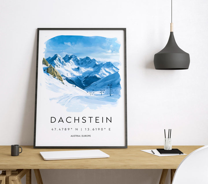 Dachstein watercolor poster Wall Art Dachstein Wall Hanging Home Décor Dachstein Gift Art Lovers Italy Art Lover Gift