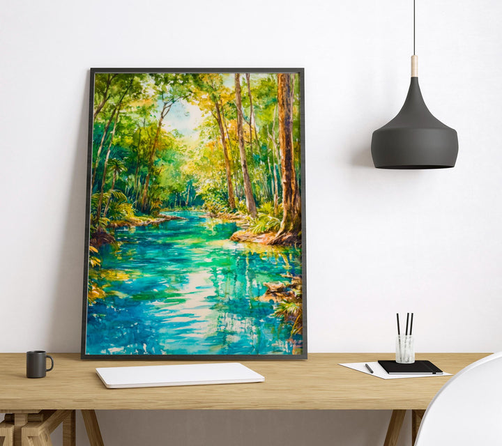 Rainbow Springs State Park Watercolor Poster Wall Art Rainbow Springs Wall Hanging Home Décor Rainbow Springs Gift Art Lovers United States