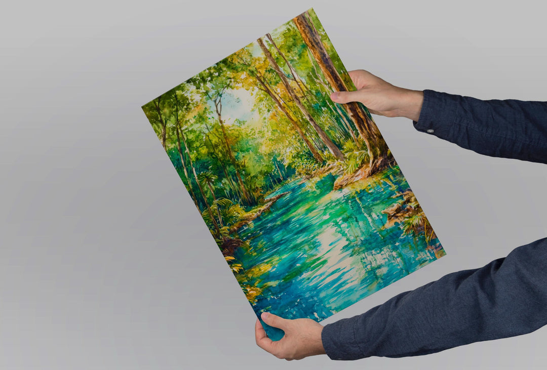 Rainbow Springs State Park Watercolor Poster Wall Art Rainbow Springs Wall Hanging Home Décor Rainbow Springs Gift Art Lovers United States