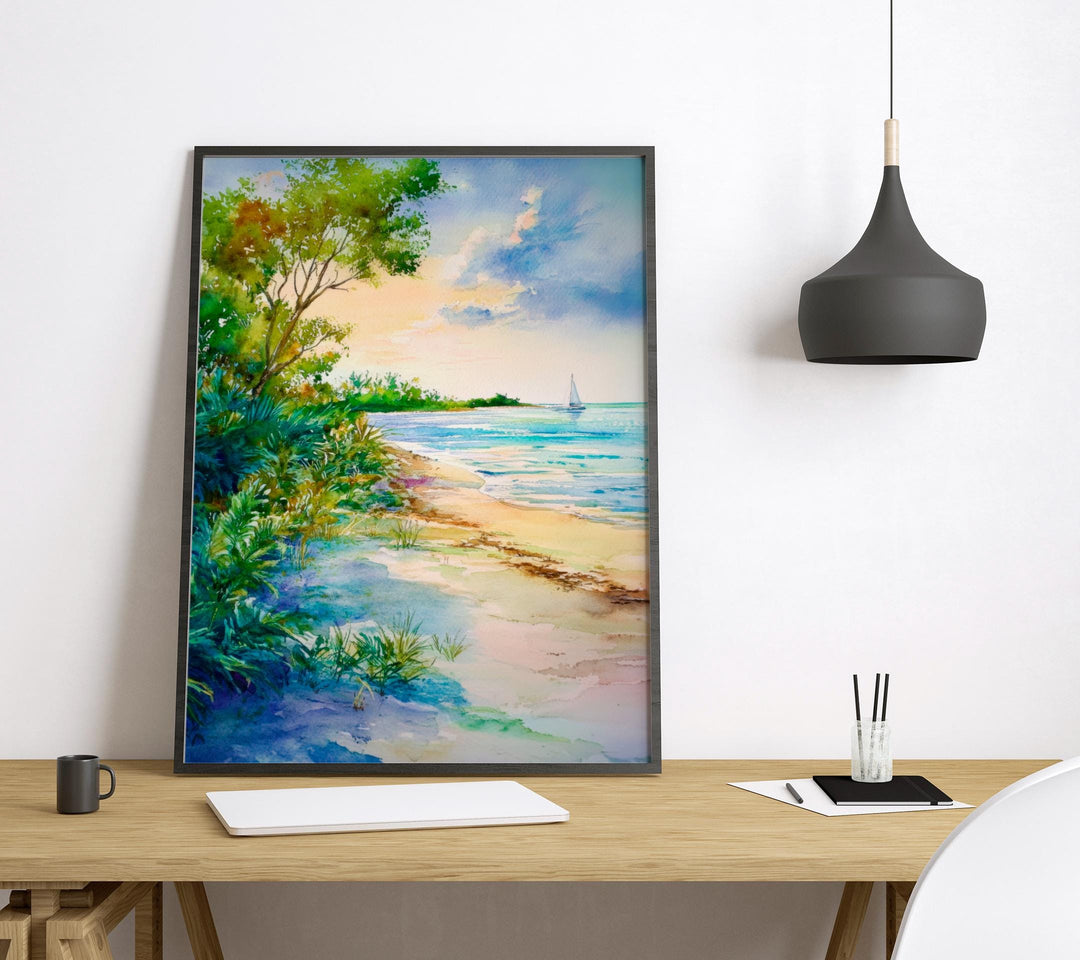 Captiva Beach Watercolor Poster Wall Art Captiva Beach Wall Hanging Home Décor Captiva Beach Gift Art Lovers United States Wall Art