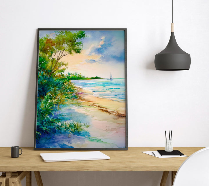 Captiva Beach Watercolor Poster Wall Art Captiva Beach Wall Hanging Home Décor Captiva Beach Gift Art Lovers United States Wall Art