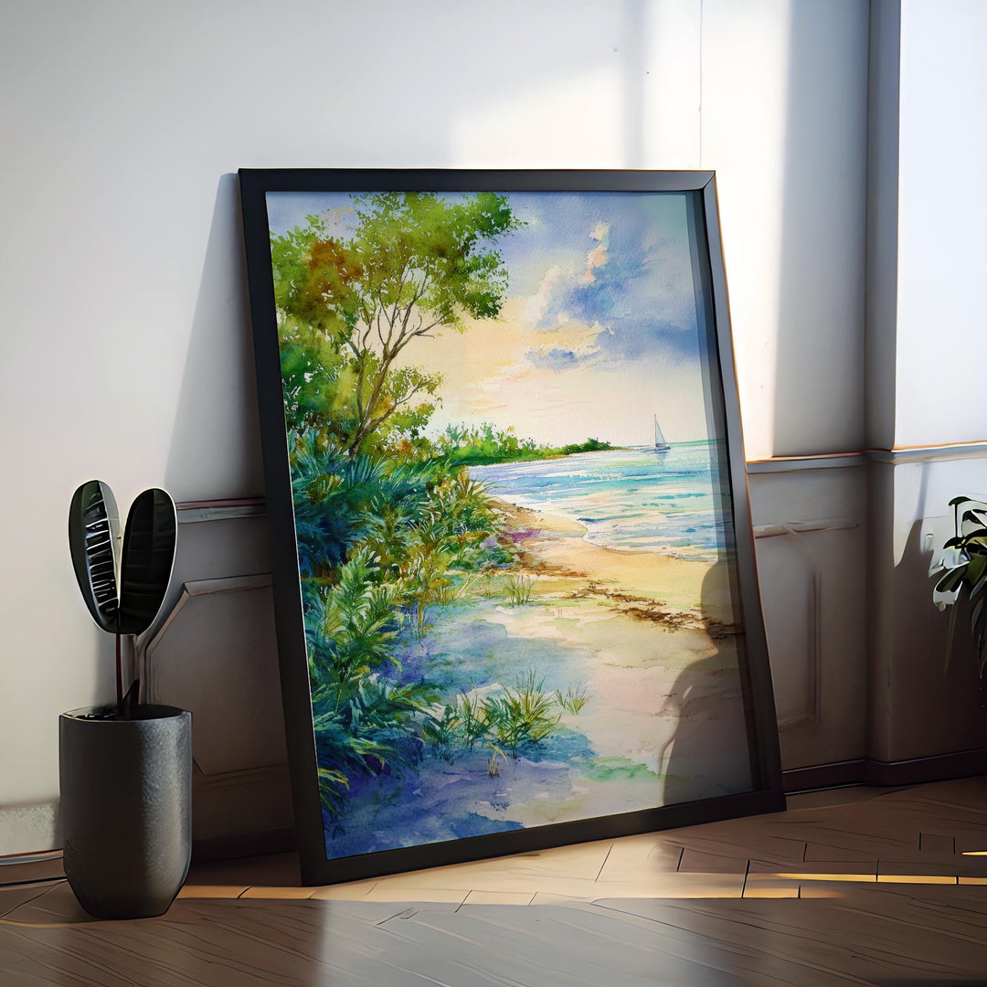 Captiva Beach Watercolor Poster Wall Art Captiva Beach Wall Hanging Home Décor Captiva Beach Gift Art Lovers United States Wall Art