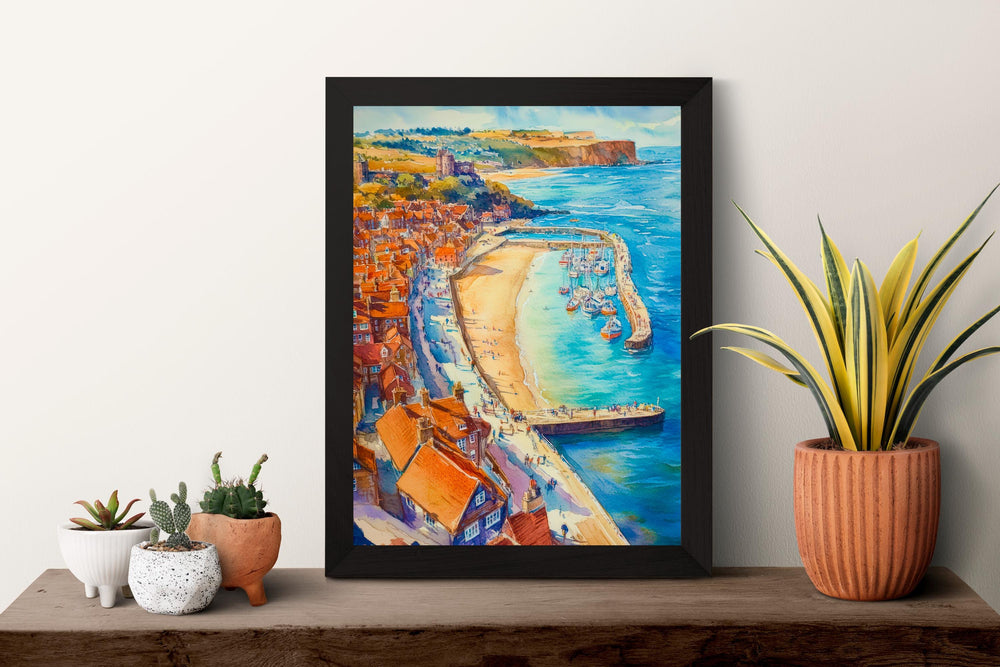 Whitby Watercolor Poster Wall Art Whitby Wall Hanging Home Décor Whitby Gift Art Lovers United Kingdom Art Lover Gift United Kingdom Art