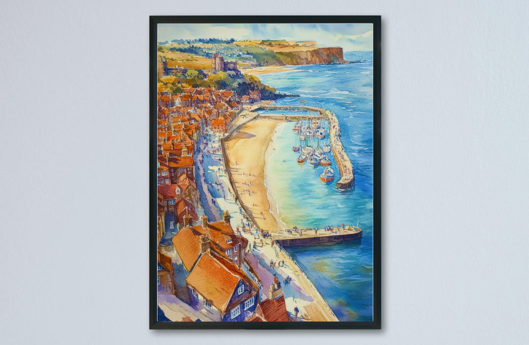 Whitby Watercolor Poster Wall Art Whitby Wall Hanging Home Décor Whitby Gift Art Lovers United Kingdom Art Lover Gift United Kingdom Art