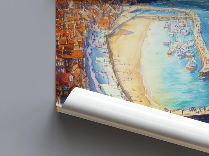Whitby Watercolor Poster Wall Art Whitby Wall Hanging Home Décor Whitby Gift Art Lovers United Kingdom Art Lover Gift United Kingdom Art