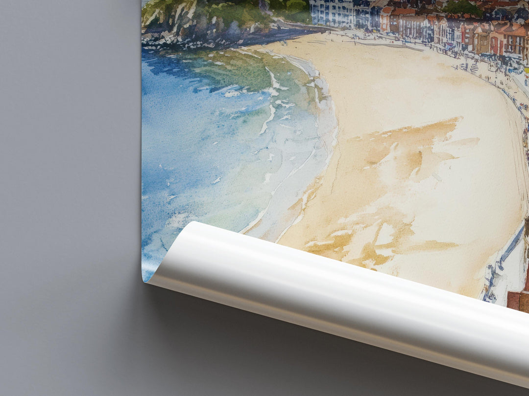 Scarborough Watercolor Poster Wall Art Scarborough Wall Hanging Home Décor Scarborough Gift Art Lovers United Kingdom Art Lover Gift Art