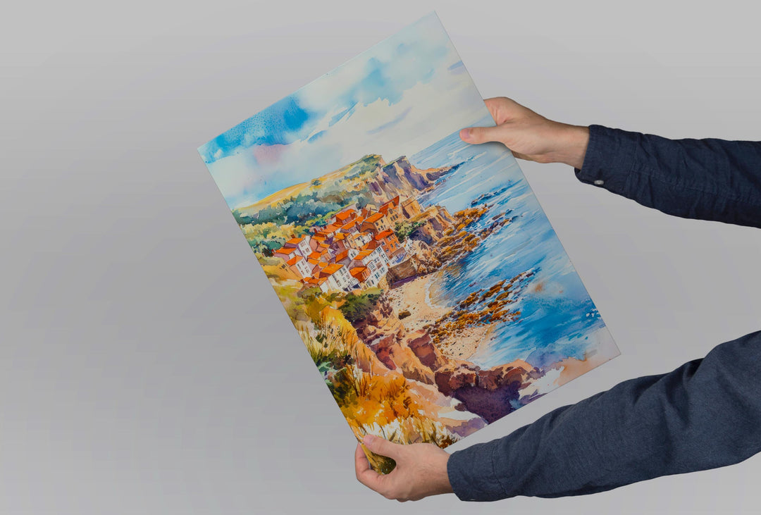Robin Hood's Bay Watercolor Poster Wall Art Robin Hood's Bay Wall Hanging Home Décor Robin Hood's Bay Gift Art Lovers United Kingdom Art