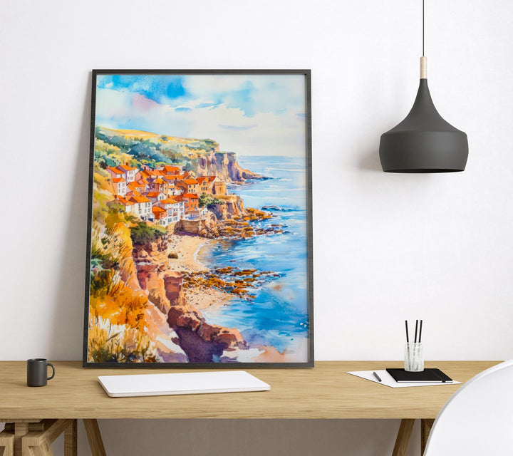 Robin Hood's Bay Watercolor Poster Wall Art Robin Hood's Bay Wall Hanging Home Décor Robin Hood's Bay Gift Art Lovers United Kingdom Art