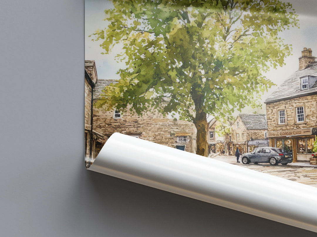 Grassington Watercolor Poster Wall Art Grassington Wall Hanging Home Décor Grassington Gift Art Lovers United Kingdom Wall Art