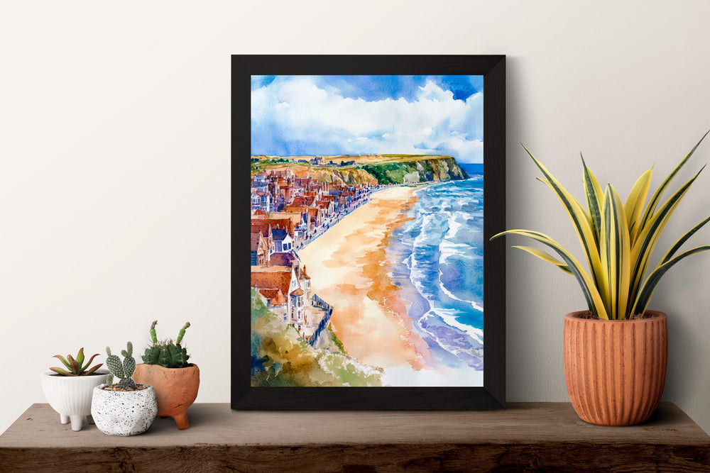 Filey Watercolor Poster Wall Art Filey Wall Hanging Home Décor Filey Gift Art Lovers United Kingdom Wall Art
