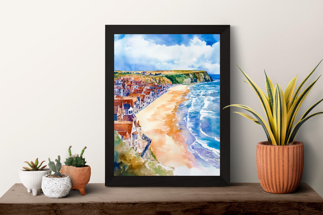 Filey Watercolor Poster Wall Art Filey Wall Hanging Home Décor Filey Gift Art Lovers United Kingdom Wall Art