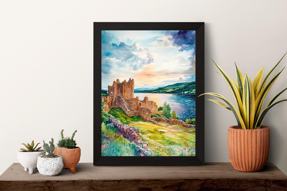 Loch Ness Watercolor Poster Wall Art Loch Ness Wall Hanging Home Décor Loch Ness Gift Art Lovers Scotland Wall Art