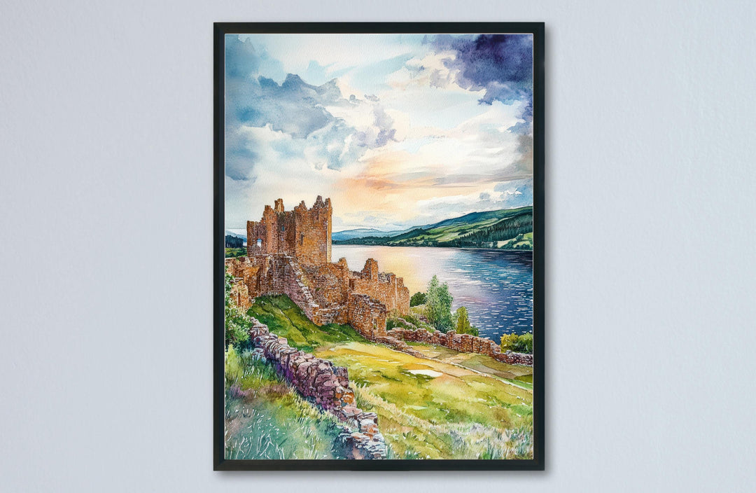 Loch Ness Watercolor Poster Wall Art Loch Ness Wall Hanging Home Décor Loch Ness Gift Art Lovers Scotland Wall Art