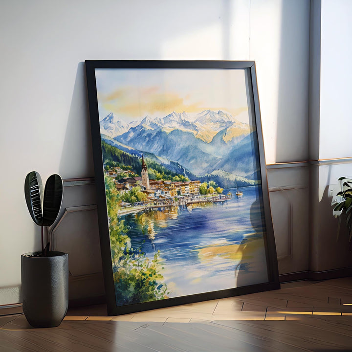 Zell am See Watercolor Poster Wall Art Zell am See Wall Hanging Home Décor Zell am See Gift Art Lovers Austria Wall Art