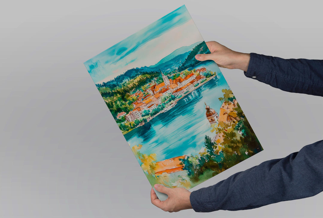 Klagenfurt Watercolor Poster Wall Art Klagenfurt Wall Hanging Home Décor Klagenfurt Gift Art Lovers Austria Wall Art