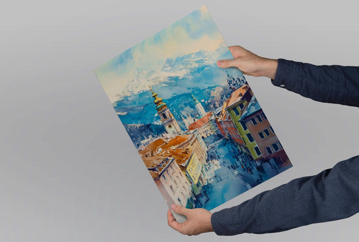 Innsbruck Watercolor Poster Wall Art Innsbruck Wall Hanging Home Décor Innsbruck Gift Art Lovers Austria Wall Art