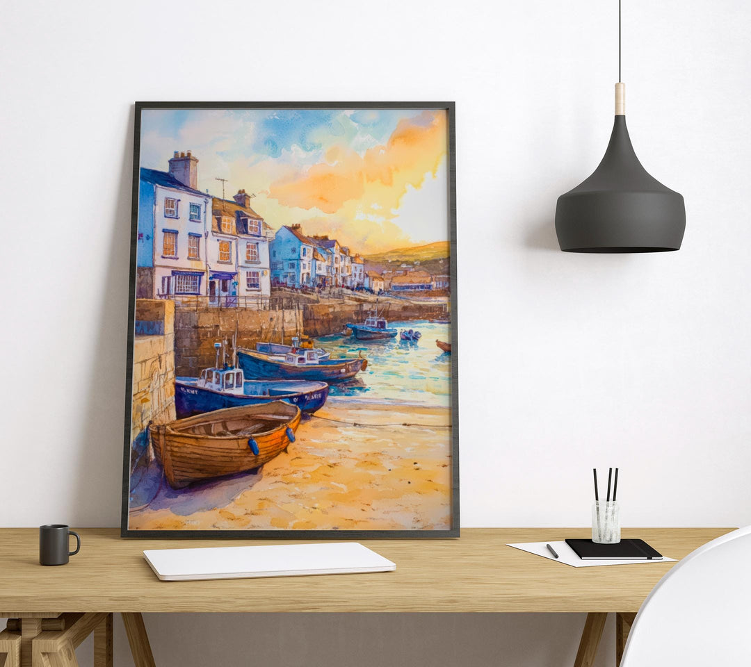 St Ives Watercolor Poster Wall Art St Ives Wall Hanging Home Décor St Ives Gift Art Lovers United Kingdom Wall Art