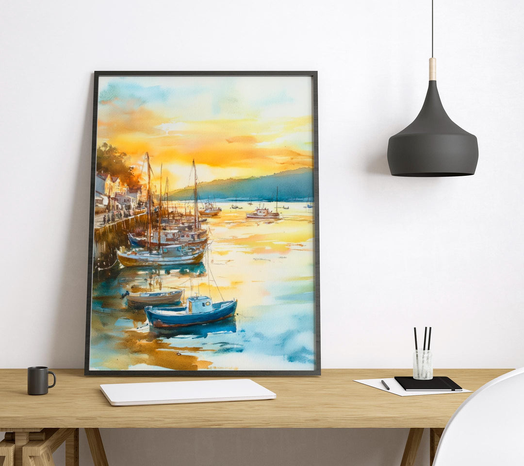 Padstow Watercolor Poster Wall Art Padstow Wall Hanging Home Décor Padstow Gift Art Lovers United Kingdom Wall Art