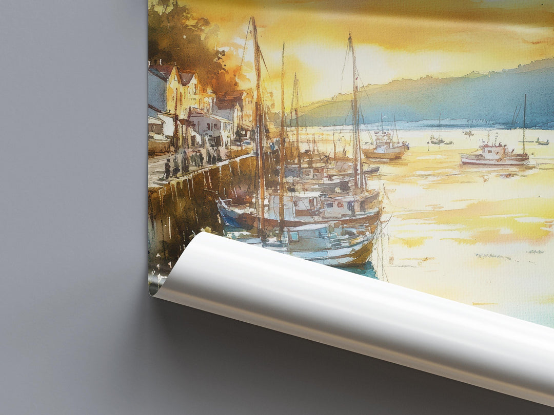 Padstow Watercolor Poster Wall Art Padstow Wall Hanging Home Décor Padstow Gift Art Lovers United Kingdom Wall Art