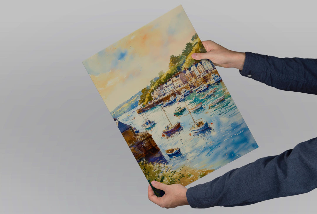 Fowey Watercolor Poster Wall Art Fowey Wall Hanging Home Décor Fowey Gift Art Lovers United Kingdom Wall Art