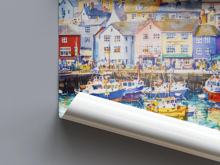 Brixham Watercolor Poster Wall Art Brixham Wall Hanging Home Décor Brixham Gift Art Lovers United Kingdom Wall Art