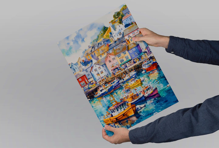 Brixham Watercolor Poster Wall Art Brixham Wall Hanging Home Décor Brixham Gift Art Lovers United Kingdom Wall Art