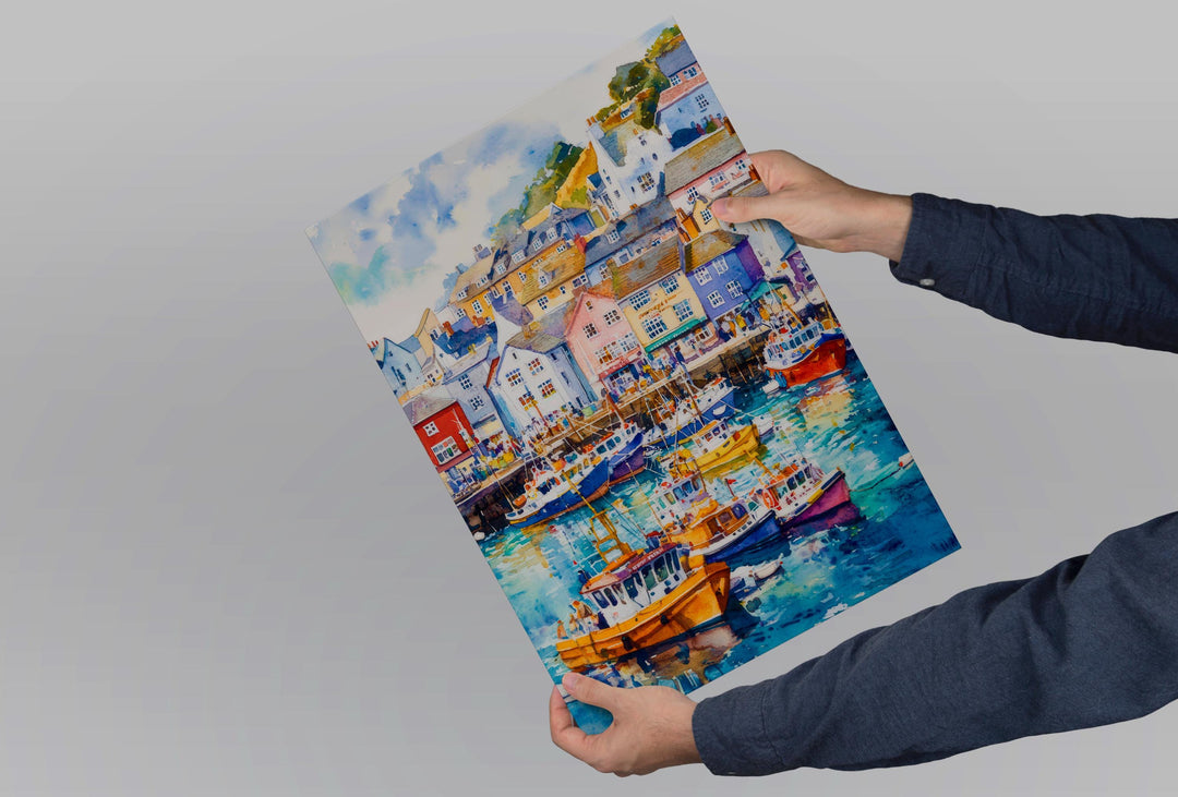 Brixham Watercolor Poster Wall Art Brixham Wall Hanging Home Décor Brixham Gift Art Lovers United Kingdom Wall Art