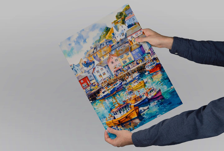 Brixham Watercolor Poster Wall Art Brixham Wall Hanging Home Décor Brixham Gift Art Lovers United Kingdom Wall Art