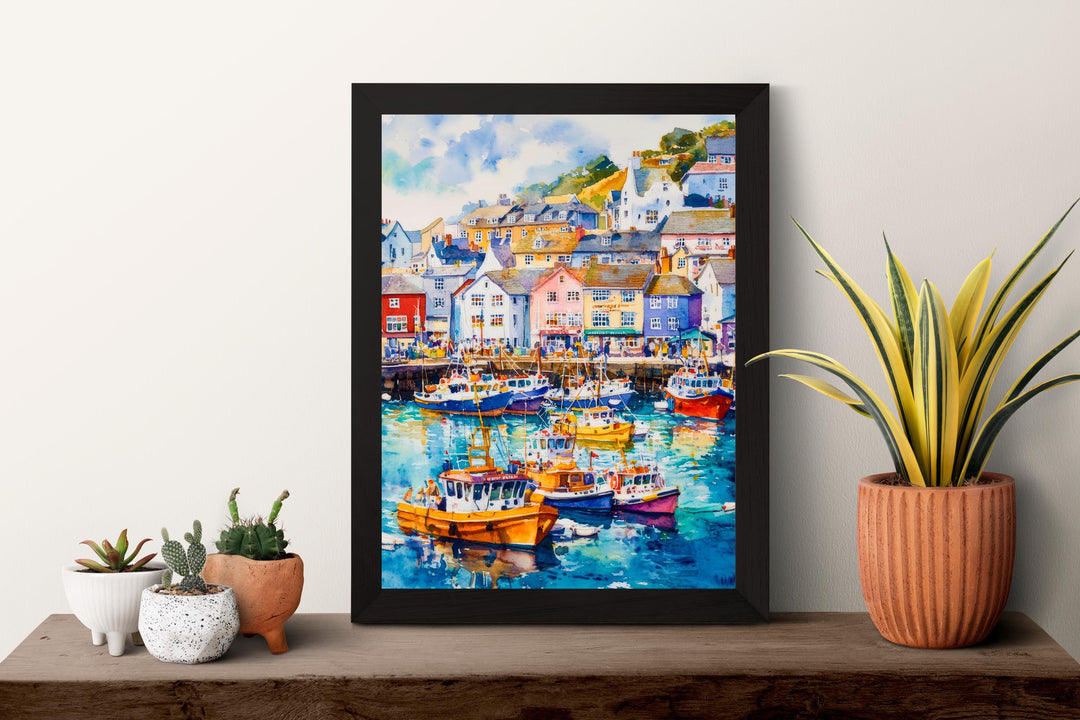 Brixham Watercolor Poster Wall Art Brixham Wall Hanging Home Décor Brixham Gift Art Lovers United Kingdom Wall Art
