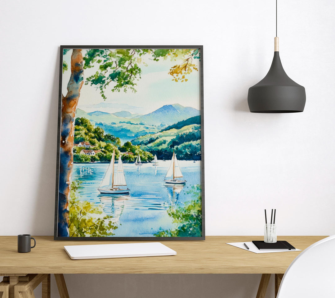 Windermere Watercolor Poster Wall Art Windermere Wall Hanging Home Décor Windermere Gift Art Lovers United Kingdom Wall Art
