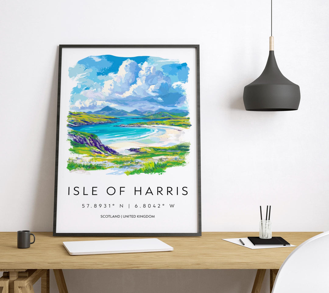 Isle of Harris Watercolor Poster Isle of Harris Scotland Travel Print Wall Art Isle of Harris Home Decor Isle of Harris Gift Art Lovers