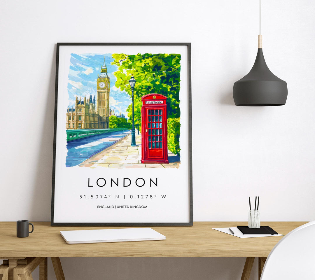 London Watercolor Poster London England Travel Print Wall Art London Home Decor London Gift Art Lovers UK Cityscape