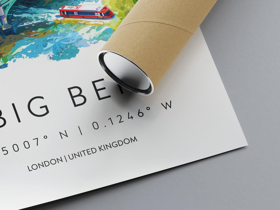 Big Ben Watercolor Poster Big Ben London Travel Print Wall Art Big Ben Home Decor Big Ben Gift Art Lovers UK Landmark