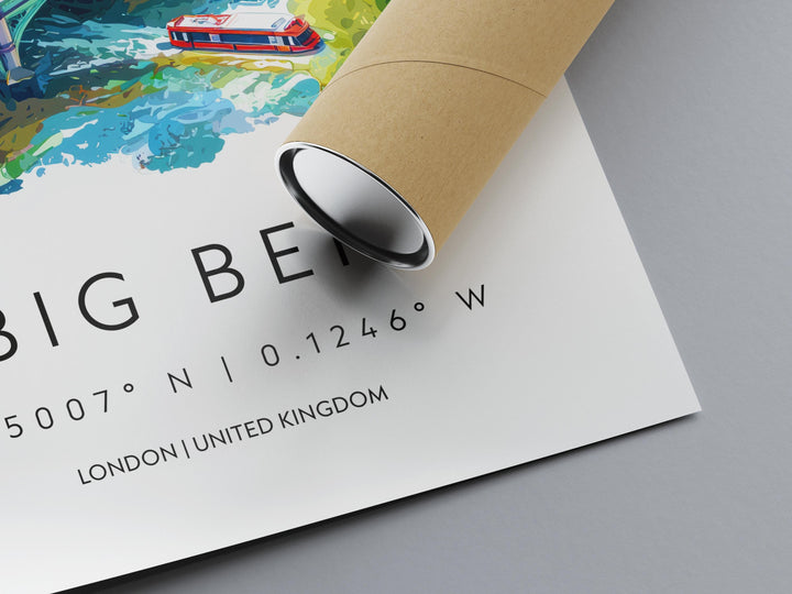 Big Ben Watercolor Poster Big Ben London Travel Print Wall Art Big Ben Home Decor Big Ben Gift Art Lovers UK Landmark