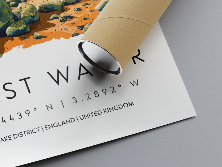 Wast Water Watercolor Poster Wast Water Lake District Travel Print Wall Art Wast Water Home Decor Wast Water Gift Art Lovers UK Lake