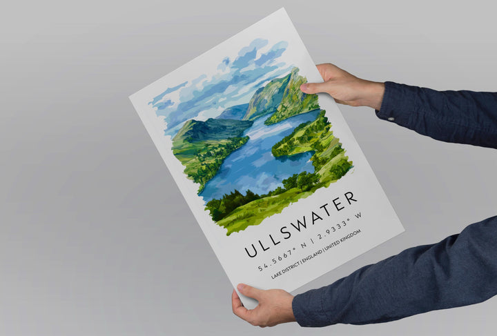 Ullswater Watercolor Poster Ullswater Lake District Travel Print Wall Art Ullswater Home Decor Ullswater Gift Art Lovers UK Lake