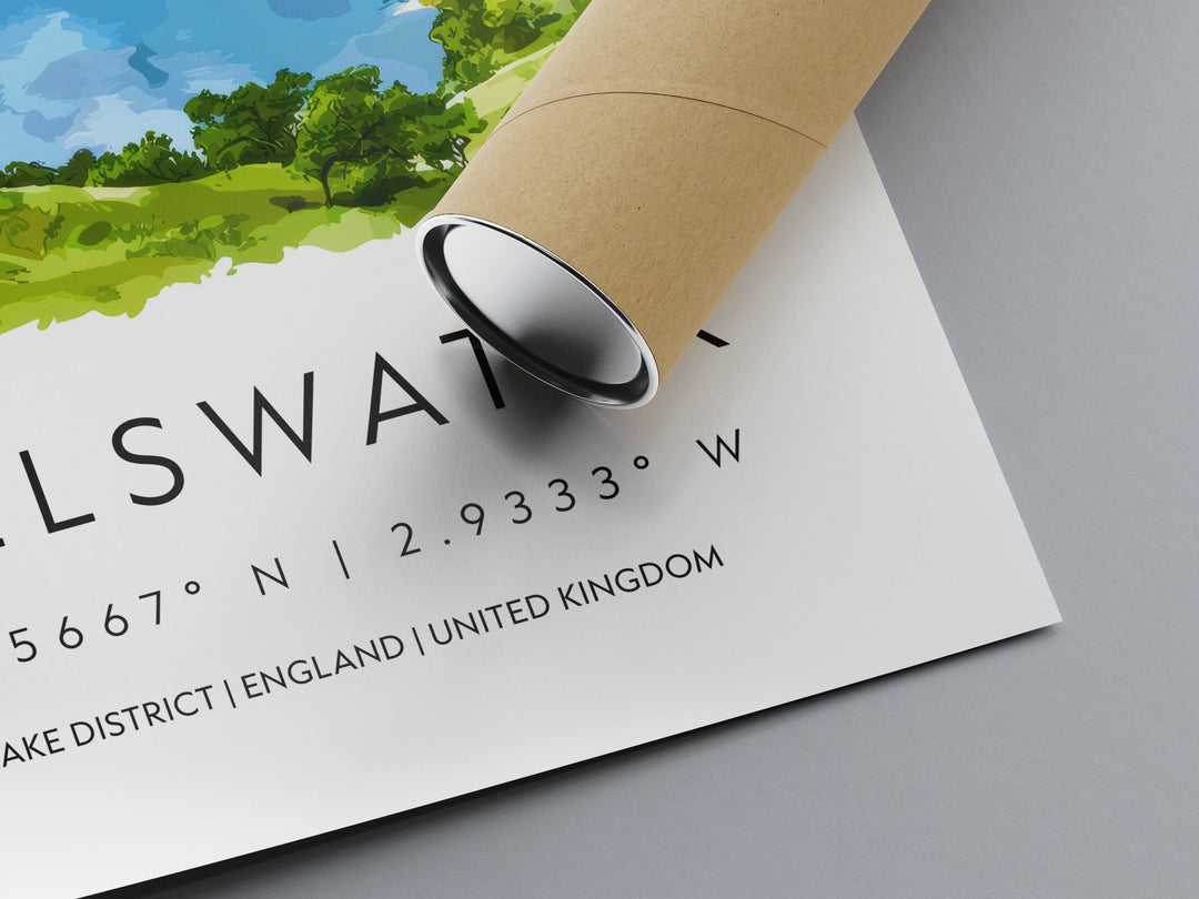 Ullswater Watercolor Poster Ullswater Lake District Travel Print Wall Art Ullswater Home Decor Ullswater Gift Art Lovers UK Lake