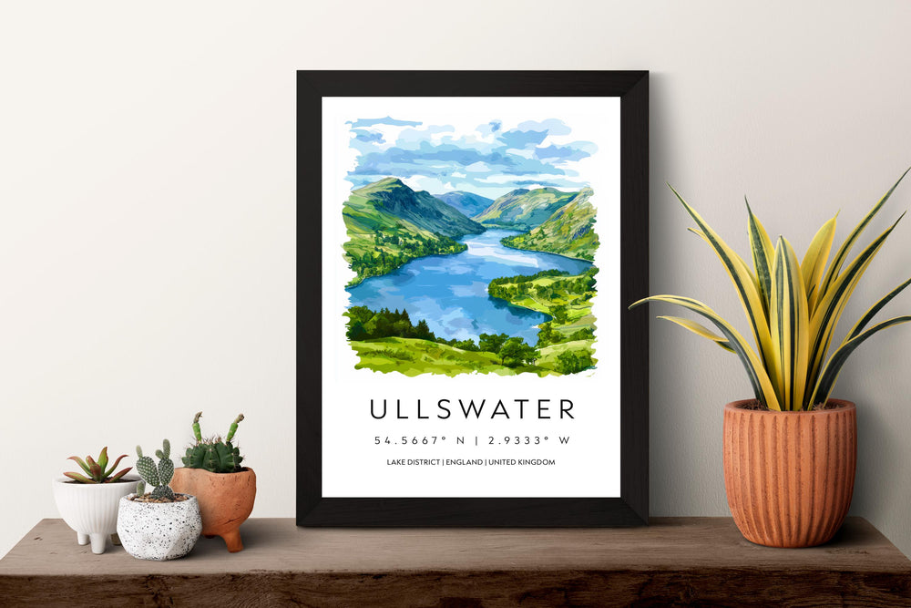 Ullswater Watercolor Poster Ullswater Lake District Travel Print Wall Art Ullswater Home Decor Ullswater Gift Art Lovers UK Lake