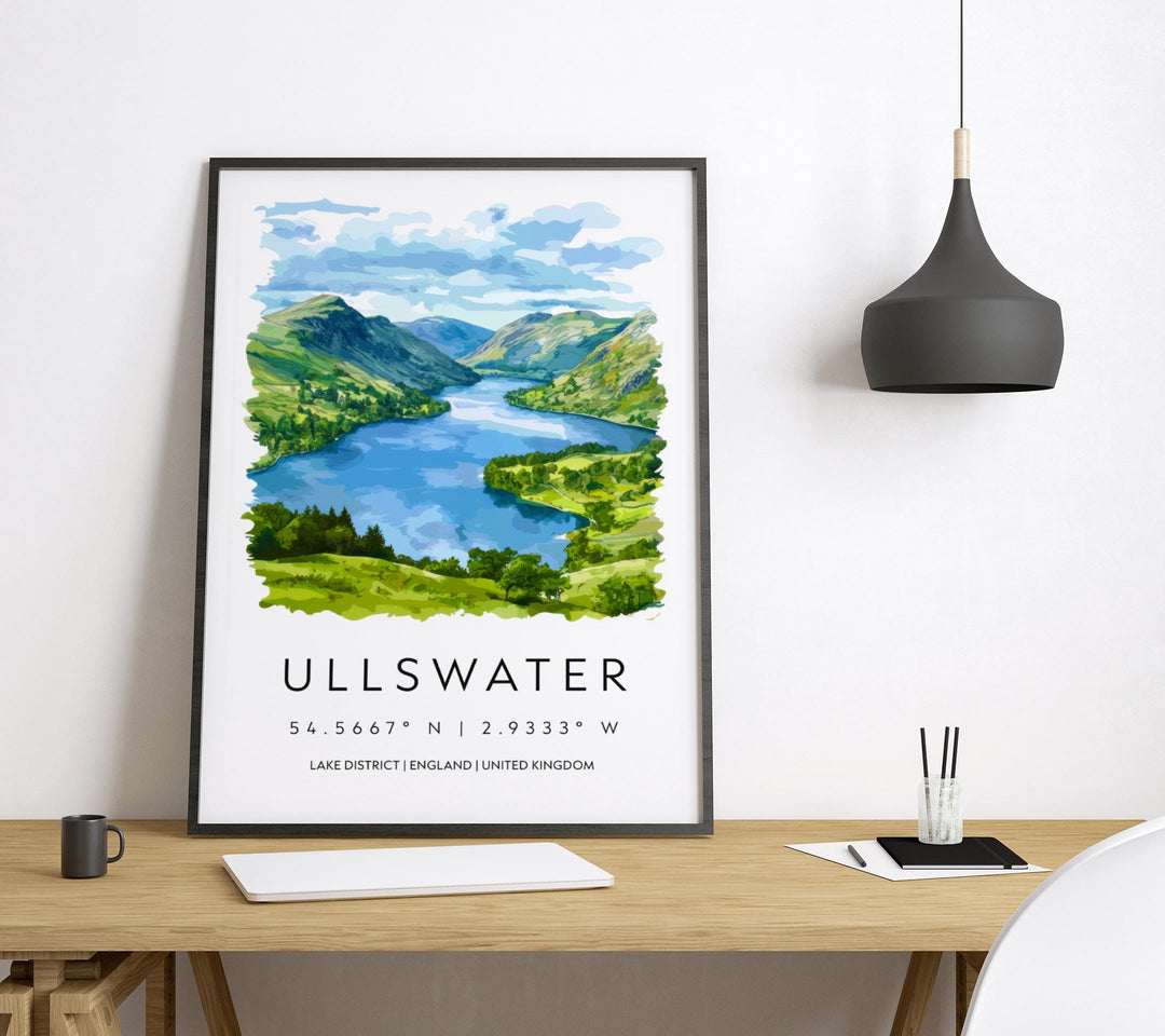 Ullswater Watercolor Poster Ullswater Lake District Travel Print Wall Art Ullswater Home Decor Ullswater Gift Art Lovers UK Lake