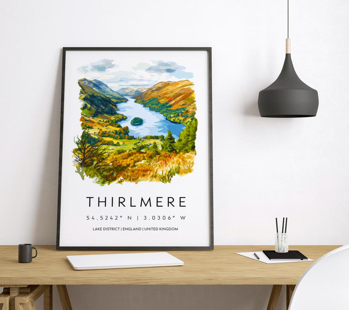 Thirlmere Watercolor Poster Thirlmere Lake District Travel Print Wall Art Thirlmere Home Decor Thirlmere Gift Art Lovers UK Lake