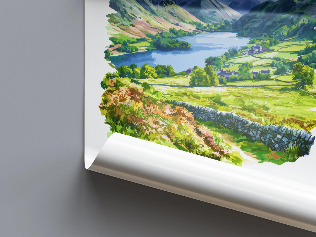 Scafell Pike Watercolor Poster Scafell Pike Lake District Travel Print Wall Art Scafell Pike Home Decor Scafell Pike Gift UK Mountain