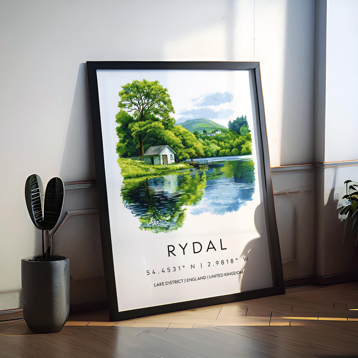 Rydal Watercolor Poster Rydal Lake District Travel Print Wall Art Rydal Home Decor Rydal Gift Art Lovers UK Lake Poet