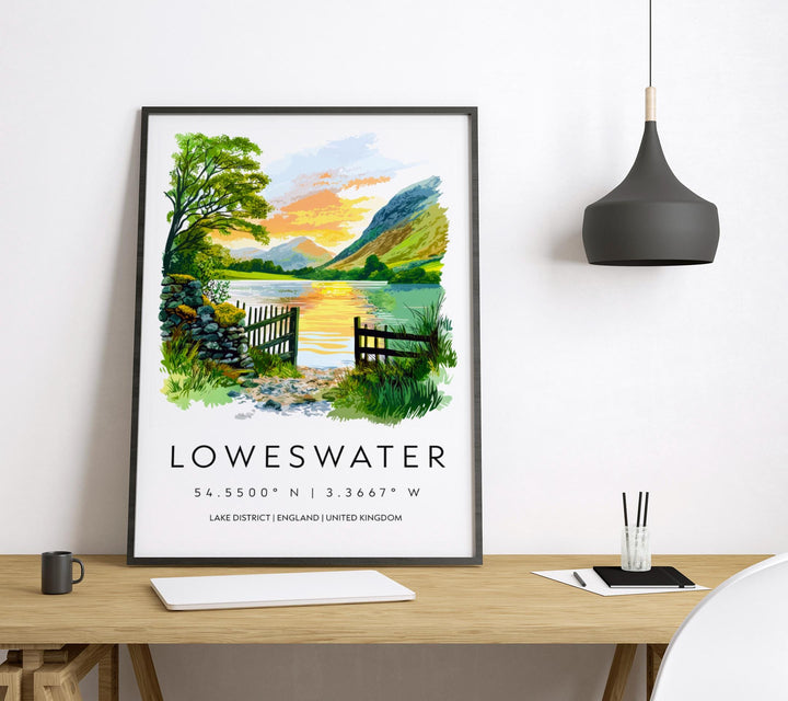 Loweswater Watercolor Poster Loweswater Lake District Travel Print Wall Art Loweswater Home Decor Loweswater Gift Art Lovers UK Lake