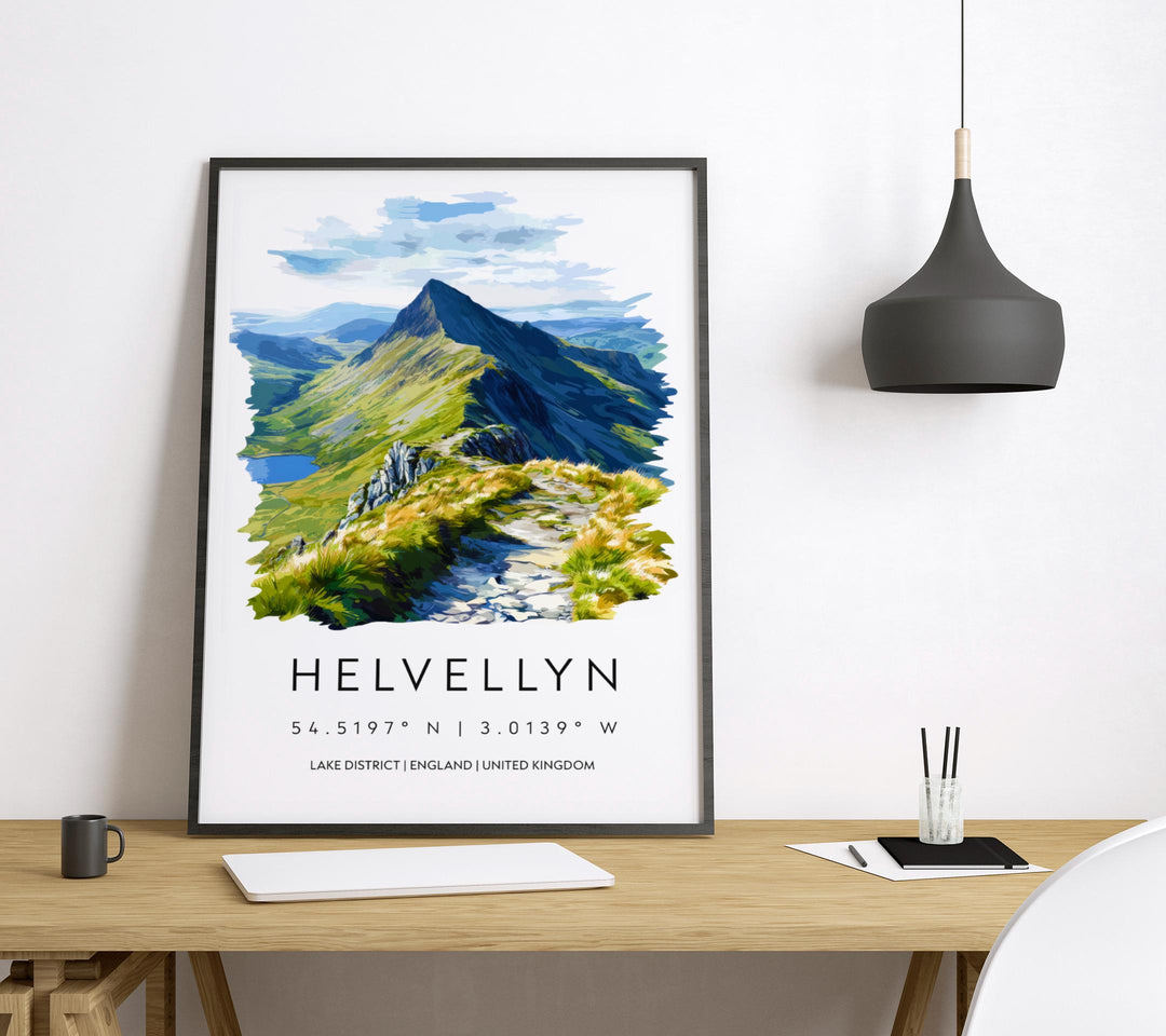 Helvellyn Watercolor Poster Helvellyn Lake District Travel Print Wall Art Helvellyn Home Decor Helvellyn Gift Art Lovers UK Mountain