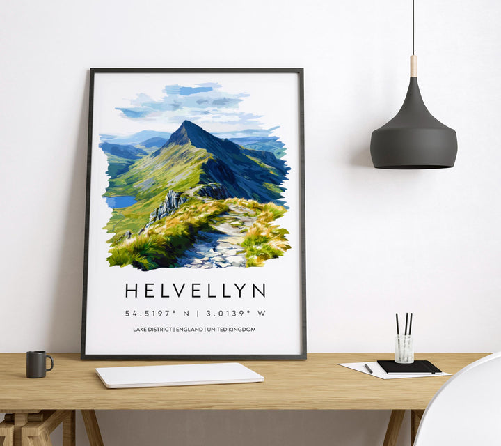 Helvellyn Watercolor Poster Helvellyn Lake District Travel Print Wall Art Helvellyn Home Decor Helvellyn Gift Art Lovers UK Mountain