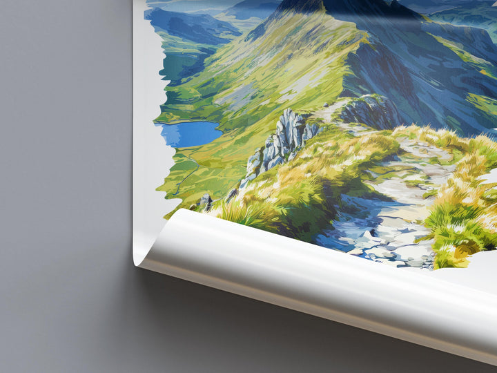 Helvellyn Watercolor Poster Helvellyn Lake District Travel Print Wall Art Helvellyn Home Decor Helvellyn Gift Art Lovers UK Mountain