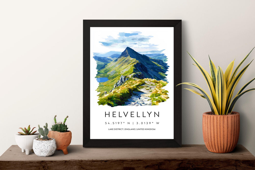 Helvellyn Watercolor Poster Helvellyn Lake District Travel Print Wall Art Helvellyn Home Decor Helvellyn Gift Art Lovers UK Mountain