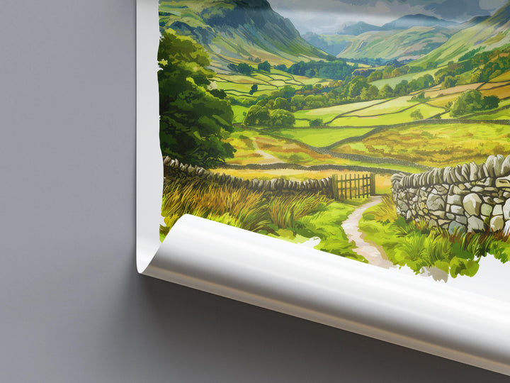 Great Langdale Watercolor Poster Great Langdale Lake District Travel Print Wall Art Great Langdale Home Decor Great Langdale Gift UK Valley